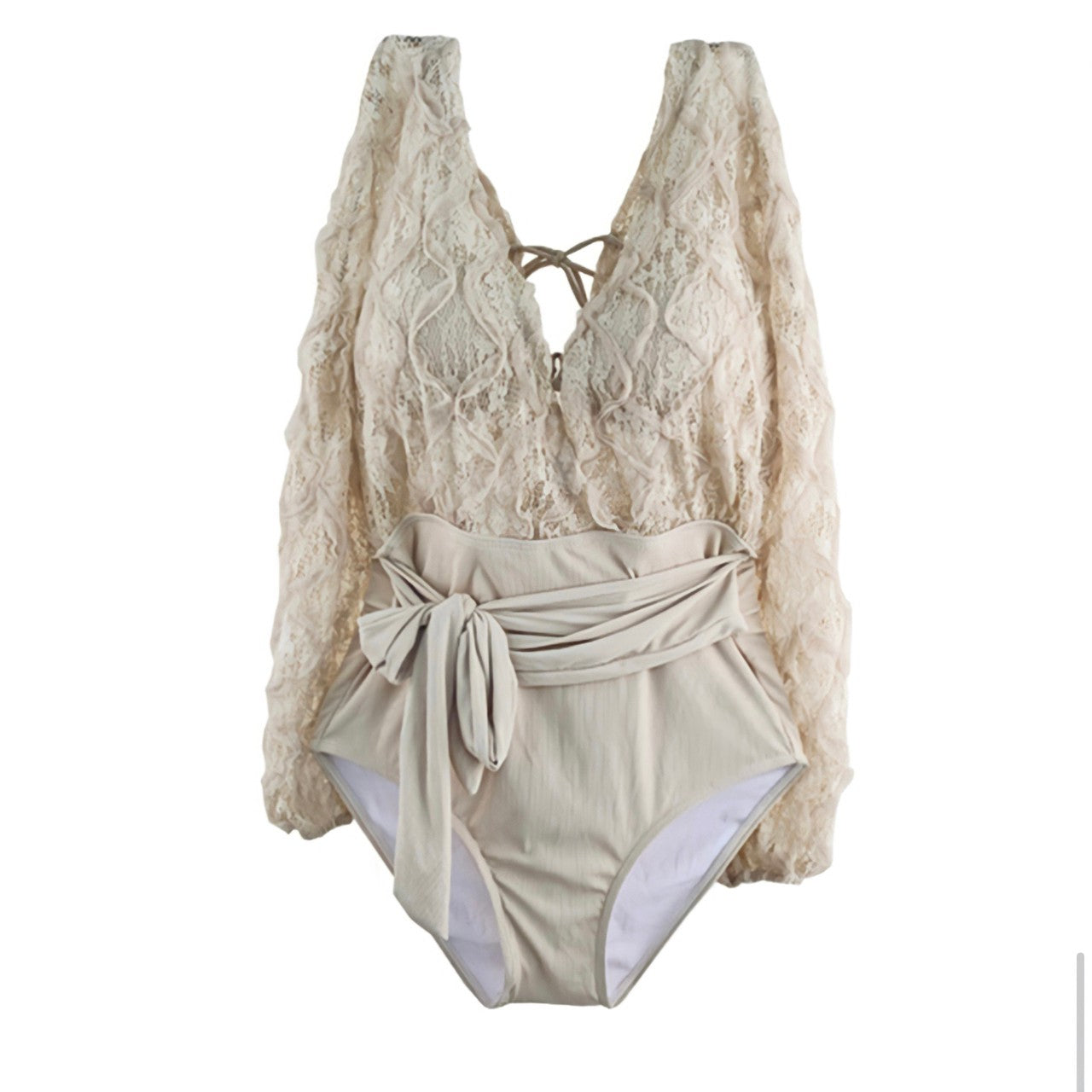 レーススリーブワンピースビキニ