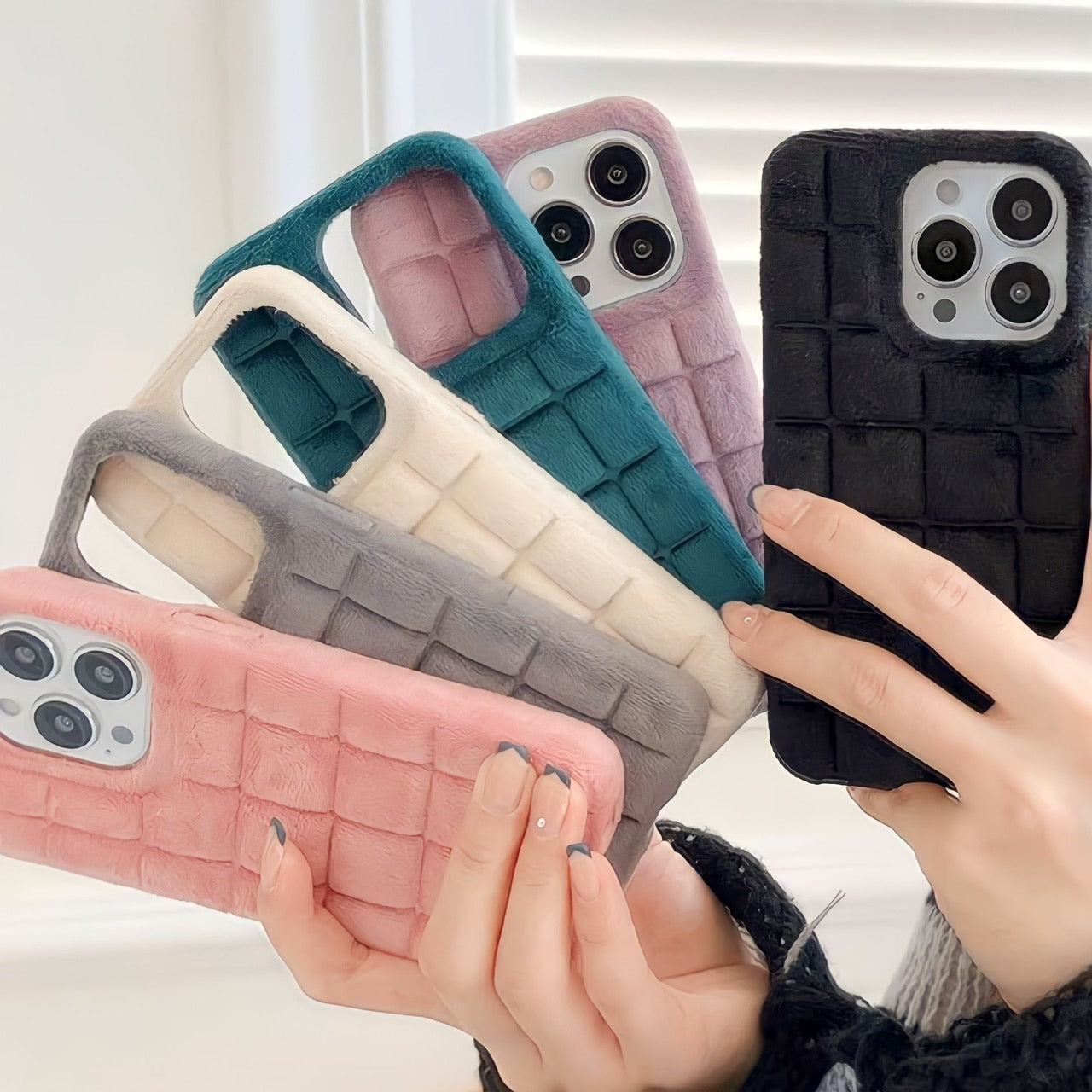 ふわもこブロックiPhoneケース
