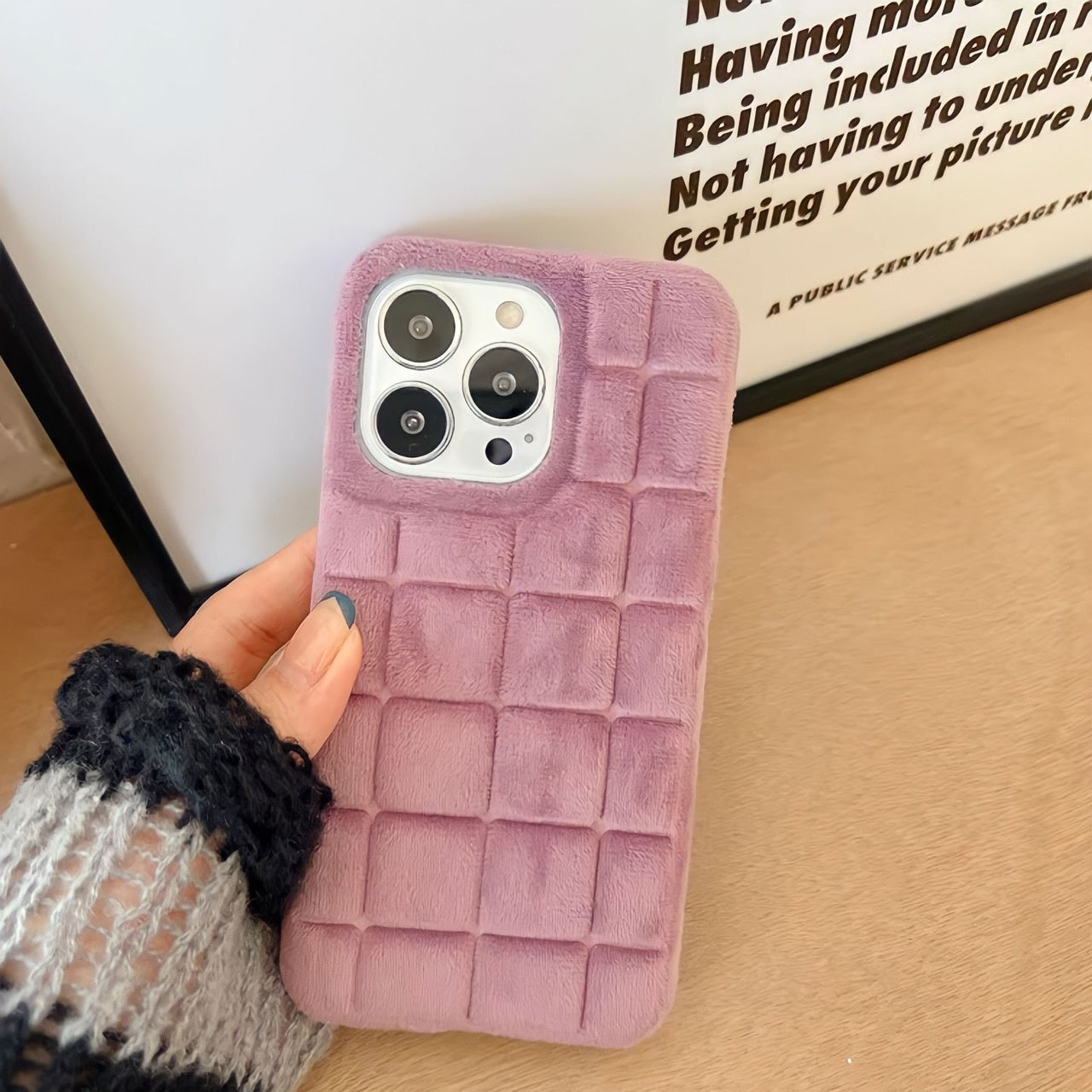 ふわもこブロックiPhoneケース