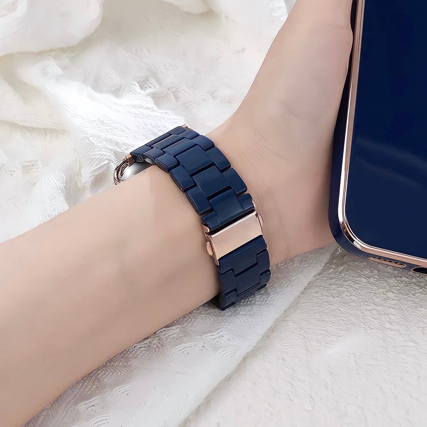 AppleWatch天然樹脂バンド+保護ケース